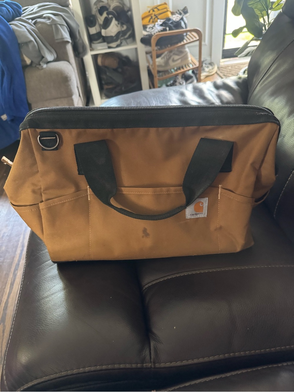 Carhartt Brown and Black Canvas Toiletry Bag